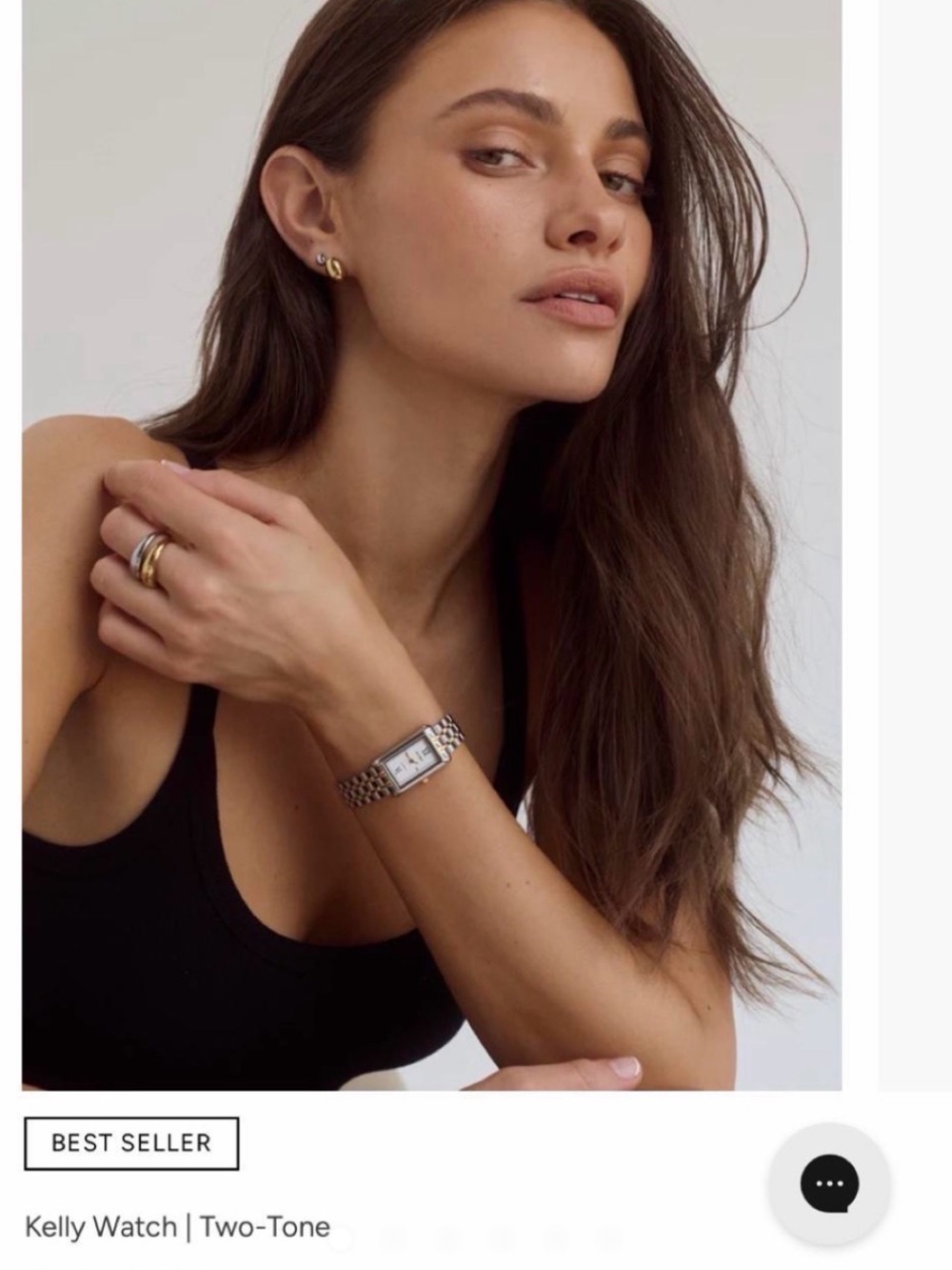 Two-Tone Rectangular Bracelet Watch - Silver/Gold